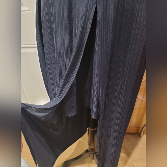 BLACK SWAN - Navy Women's Midi Skirted Dress with Hi Low Vibe - Sz Large - Picture 4 of 7